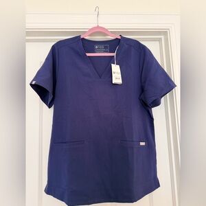 Figs Navy V-Neck Scrub Top